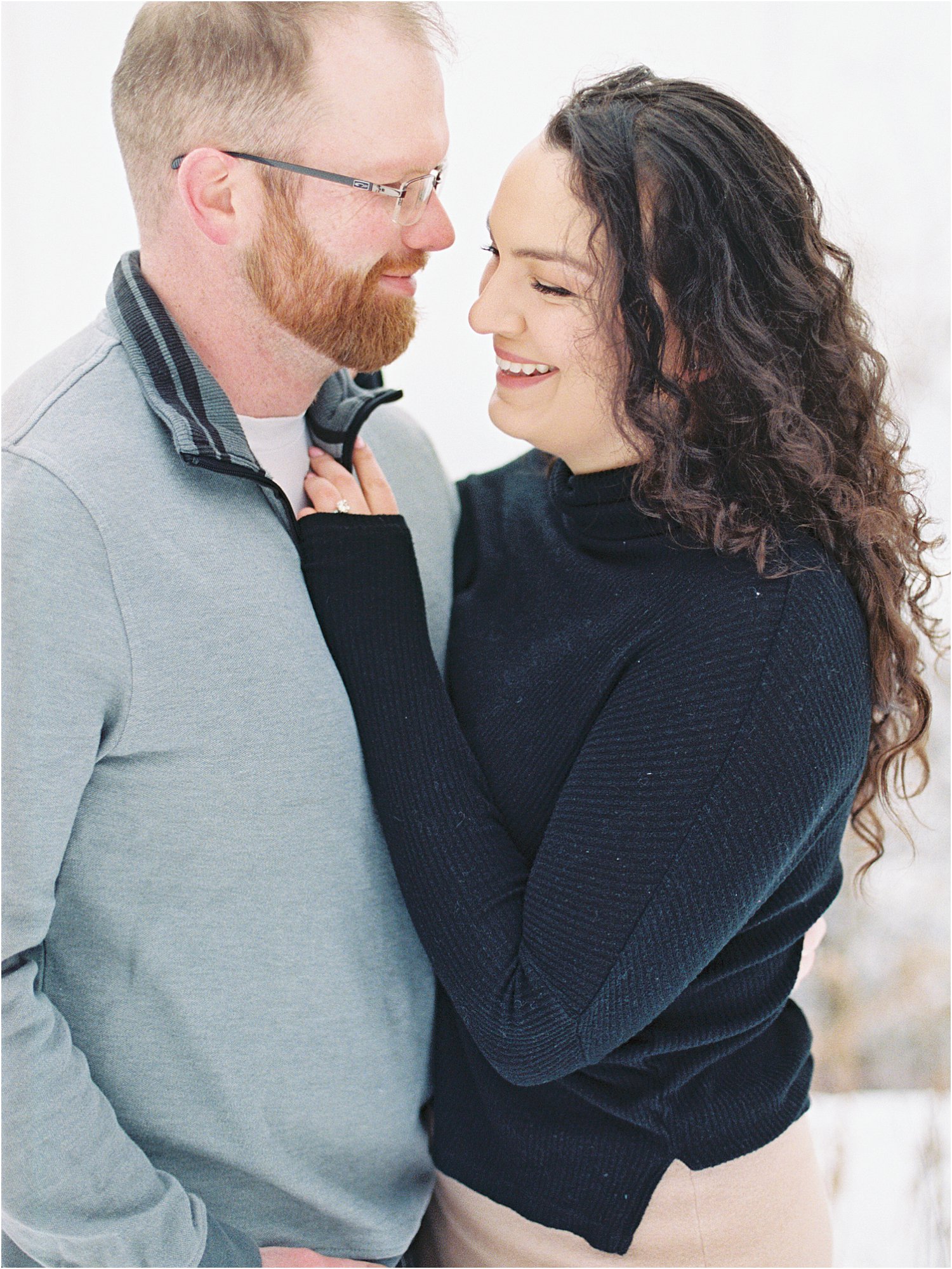 Film winter engagement photo