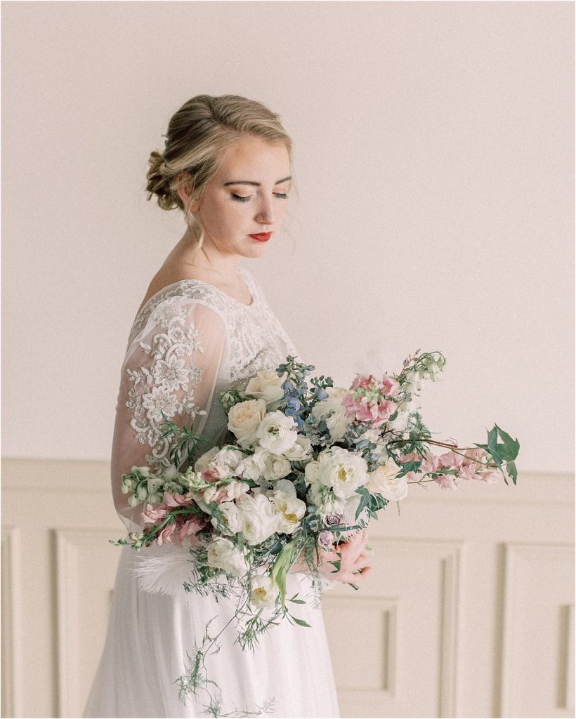 National Czech and Slovak Museum Wedding Editorial with themes from Bridgerton.