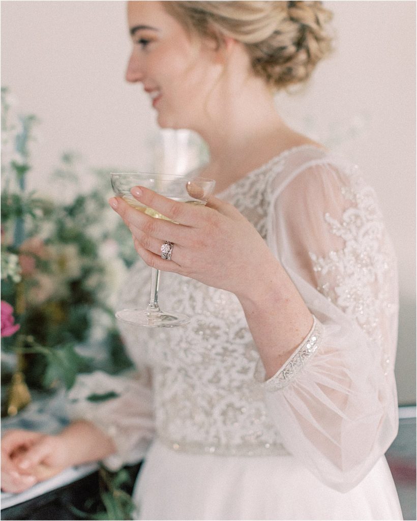 National Czech and Slovak Museum Wedding Editorial with themes from Bridgerton.