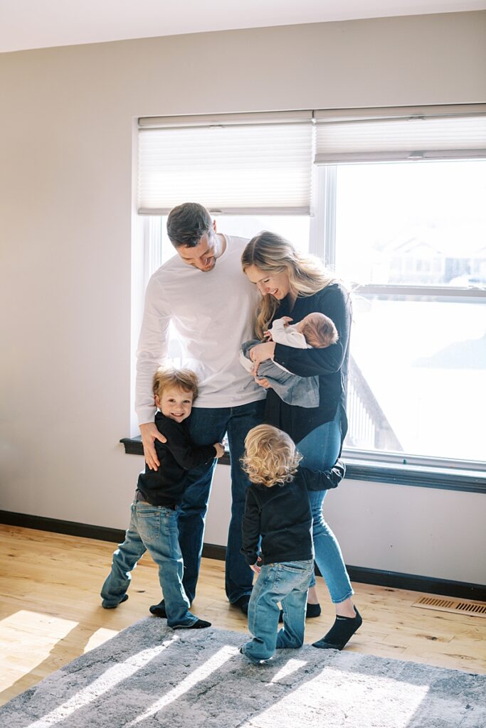 Family gathered in their home