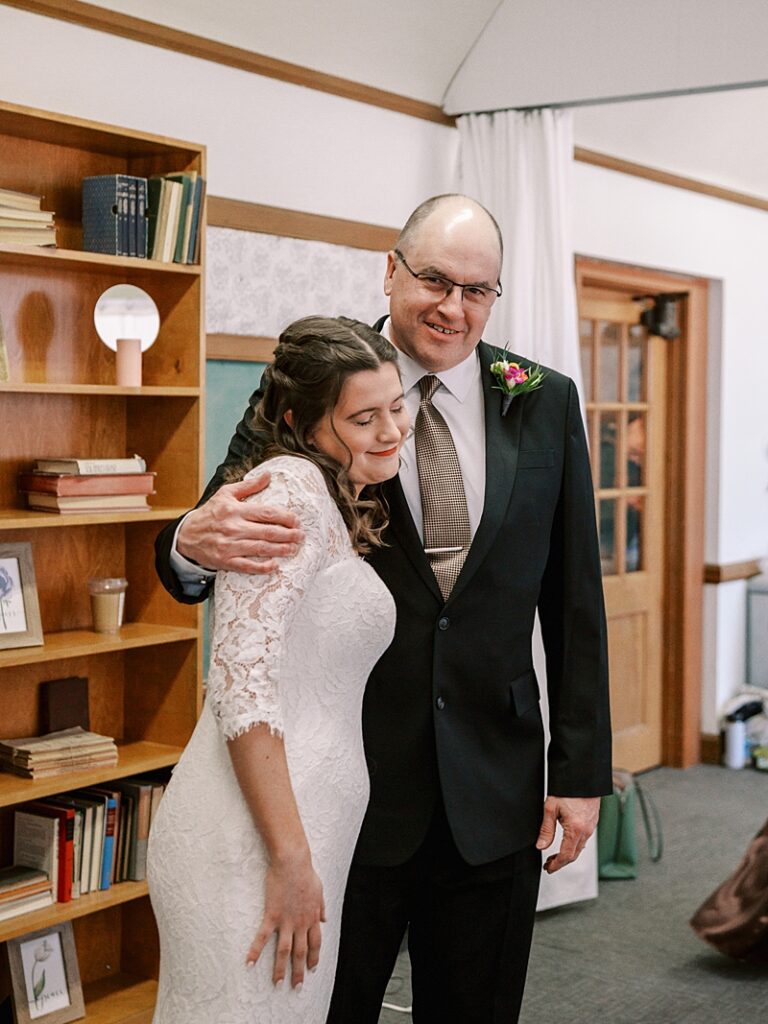 Bride and Dad at Country Cathedral Wedding