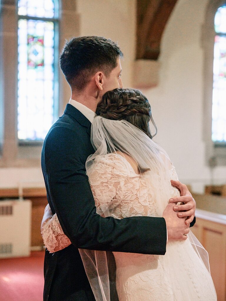 Bride and Groom at Country Cathedral Wedding