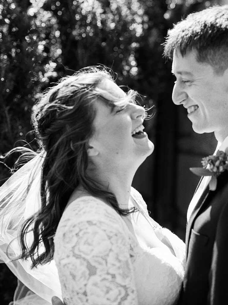 Bride and Groom at Country Cathedral Wedding