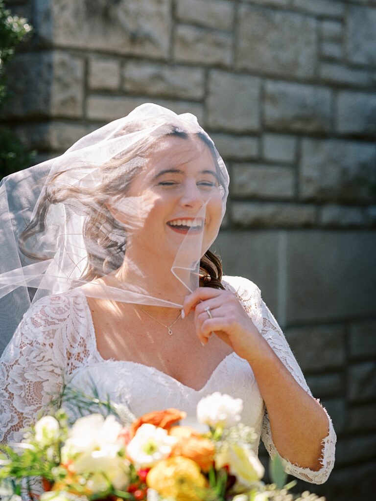 Bride at Country Cathedral Wedding