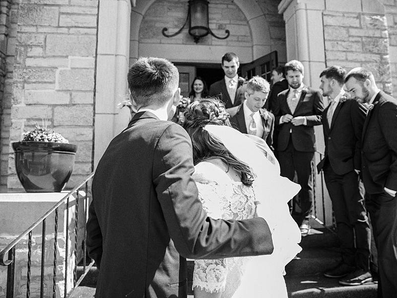 Bride, Groom and wedding party at Country Cathedral Wedding