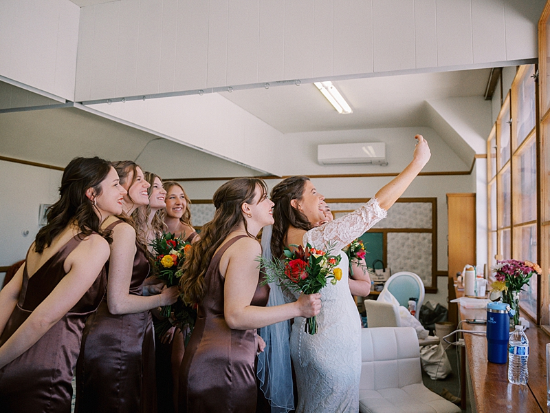 Bride and bridesmaids at Country Cathedral Wedding