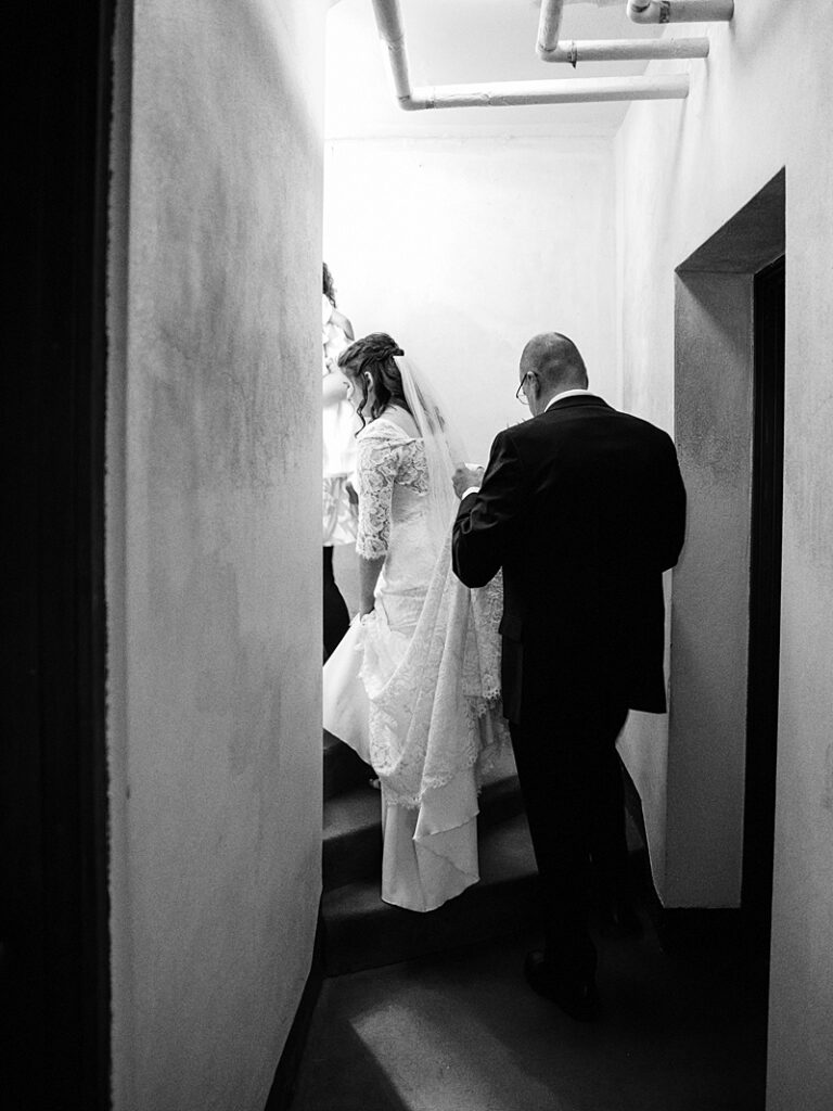 Bride and dad at Country Cathedral Wedding