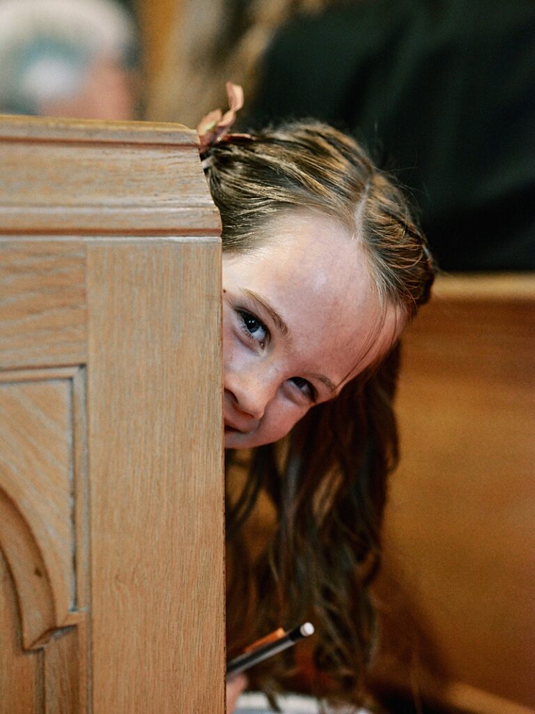 Flower girl at Country Cathedral Wedding