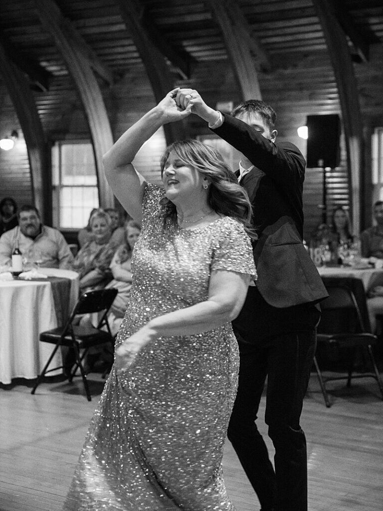 Groom dancing with his mother