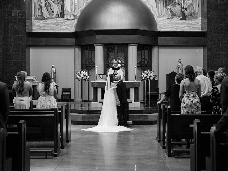 Wedding ceremony at St. Patricks Catholic Church in Iowa City